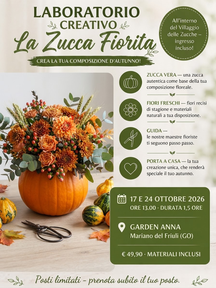 ZUCCA FIORITA GARDEN ANNA37 CORSO PRATICO CREATIVO: La Zucca Fiorita MARIANO - immagine 1